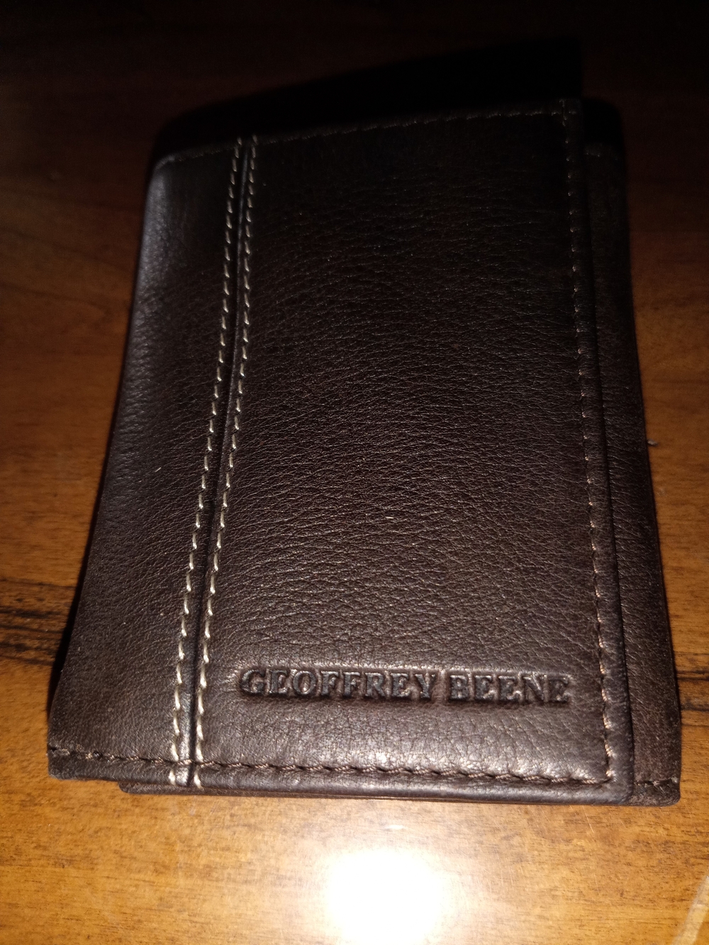 Geoffrey Beene Dark Brown Leather Card & Key Holder